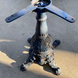 Cast Iron Base And Beautiful Round Wood Table Top