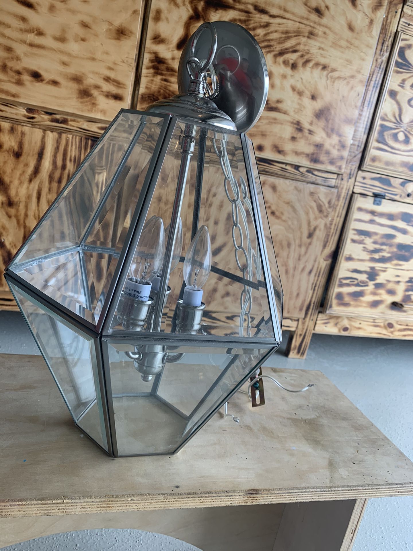 Clear glass chandelier