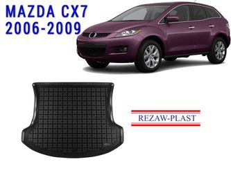 All weather trunk mat for Mazda CX-7 2006-2009 Suv 3D Custom Fit black color
