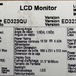 Acer Nitro 31.5” Curved Gaming Monitor Brand New Sealed 