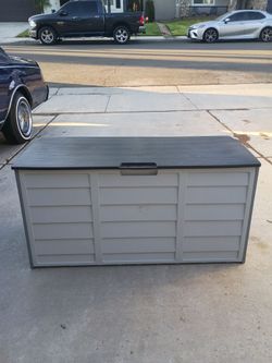 Brand new has a hole repaired it as shown on the picture sold as is brand new 75 gallon deck box garden deck box brand new 🆕