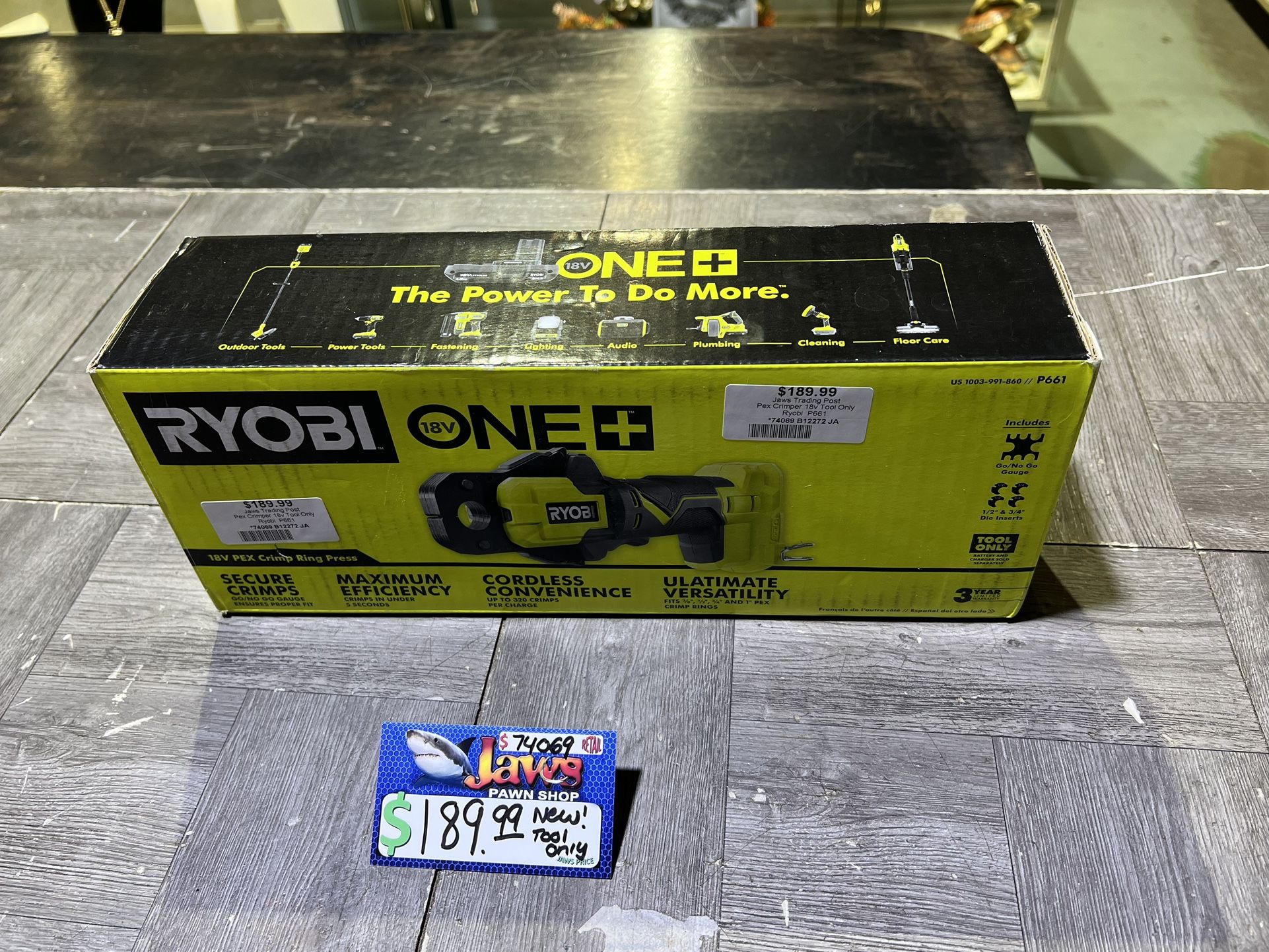 New Ryobi 18v PEX Crimp ring press model P661 tool only pick up only