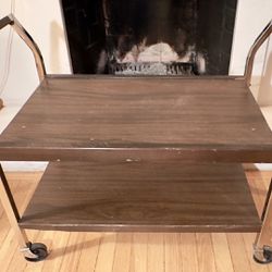 Mid Century Formica Bar Cart/Rolling Tv Stand