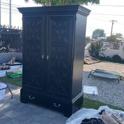 Mid Century Armoire Black Vintage