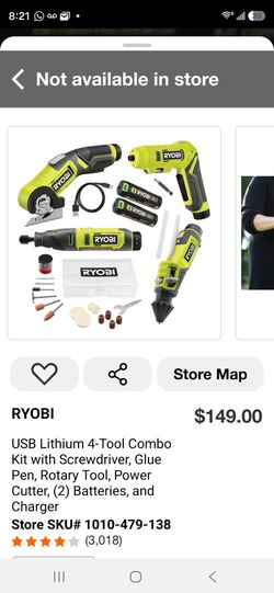 Ryobi USB Lithium 4-Tool Combo Kit
