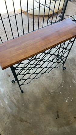 Oak wine rack table