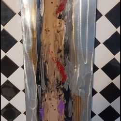 Abstract Metal Painting ,63" X 16"