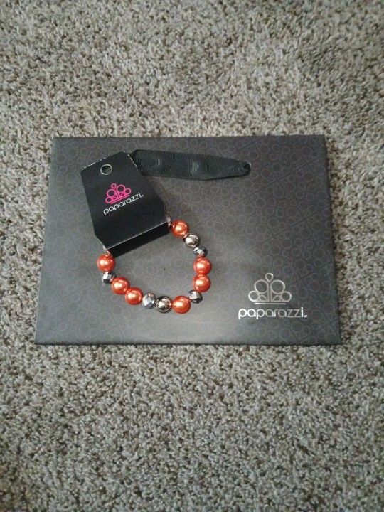 Orange And Silver Bracelet