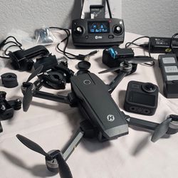 Holy Stone HS720E Drone w/ 2 Batteries + GoPro Max 360 Camera Bundle 