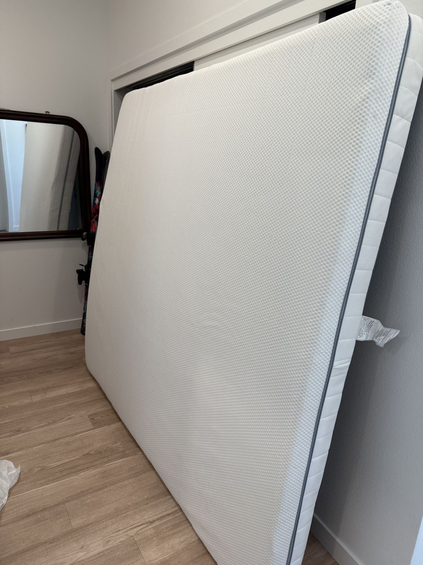 King Size Ikea Abrotten Foam Mattress - Like New - Memory Foam Topper Too!