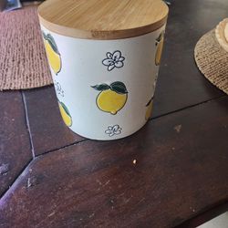 Cute Vintage Lemon Canister