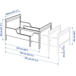 IKEA Extended Bed/Slats/Mattress 