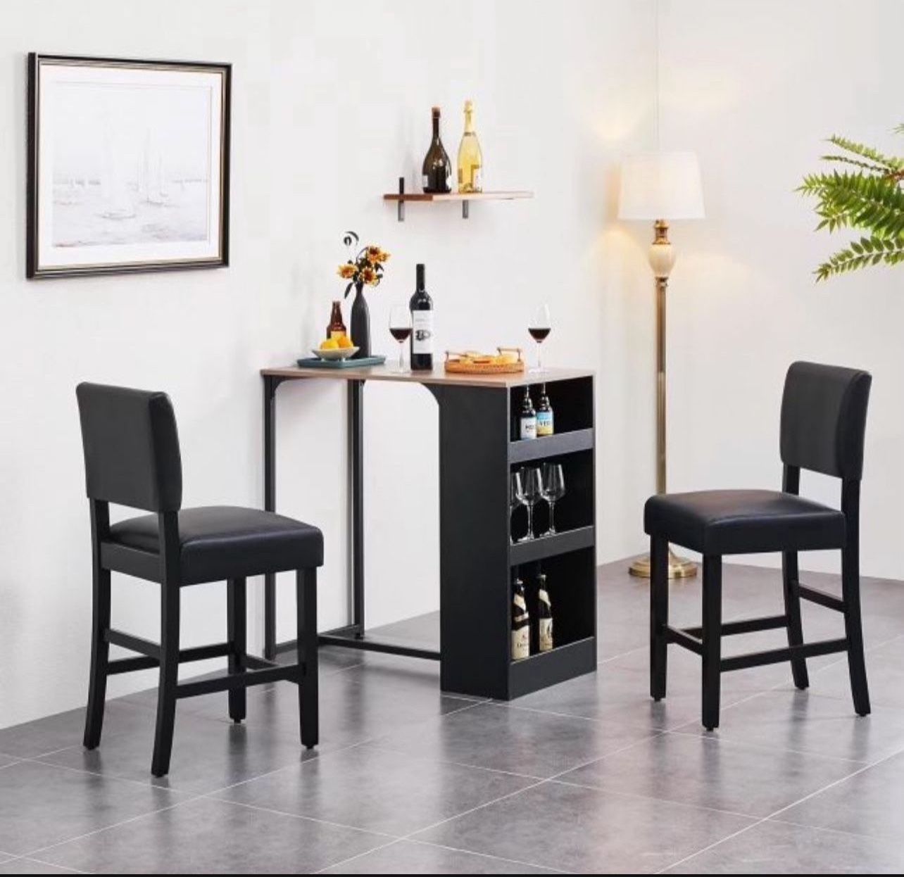Barstools Chairs Set of 2 Black- NEW in box