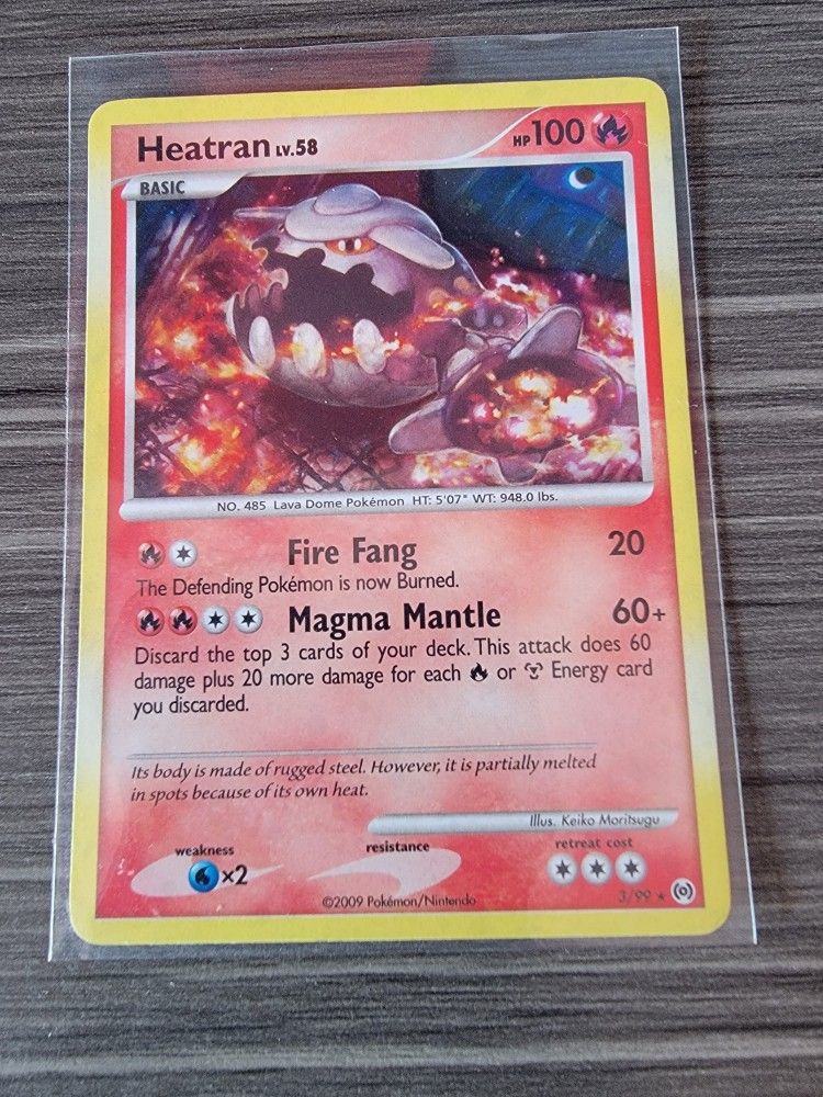 Heatran 3/99 Rare Holo Pokemon Card- Platinum Arceus - LP/NM