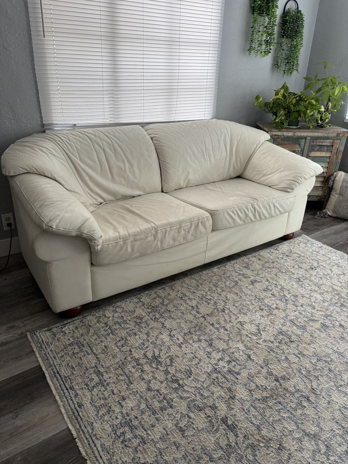 Free Leather Love Seat and Rug Set 