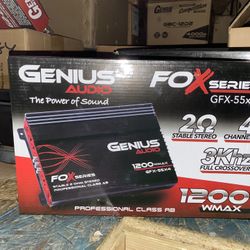 New Genius Audio 1200w Max Power 4-Channel Amplifier  $110 Each 