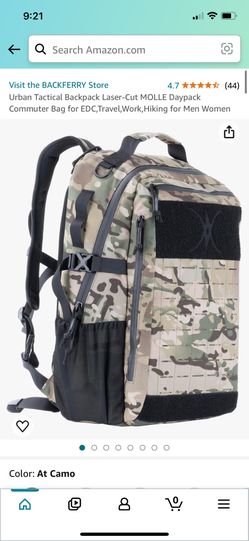 Urban Tactical Backpack Laser-Cut MOLLE Daypack Commuter Bag for EDC,Travel, Work,Hiking for Men Women
