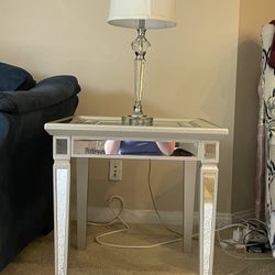 Mirrored End Table 