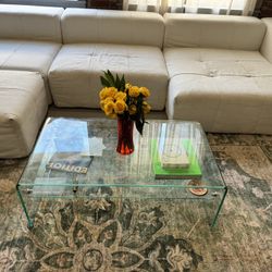 Glass Waterfall Coffee Table – Perfect Condition