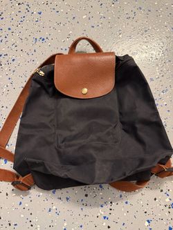 original - longchamp backpack- le pliage- Compact Brown & Black Bag