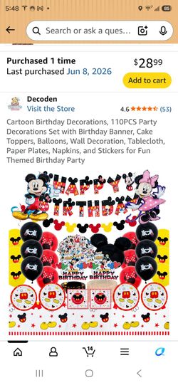 Micky & Minnie birthday 110 piece set