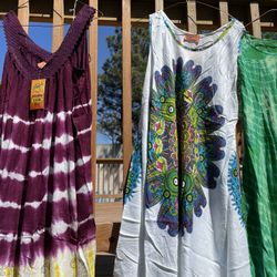 Tiedyed dresses fit up to size extra large all our new $20 each
