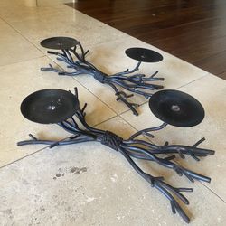 Crate & Barrel Rod Iron Candle Holders 