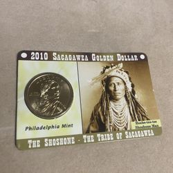 2010 Sacagawea golden dollar collectible coin, asking $12 firm price.