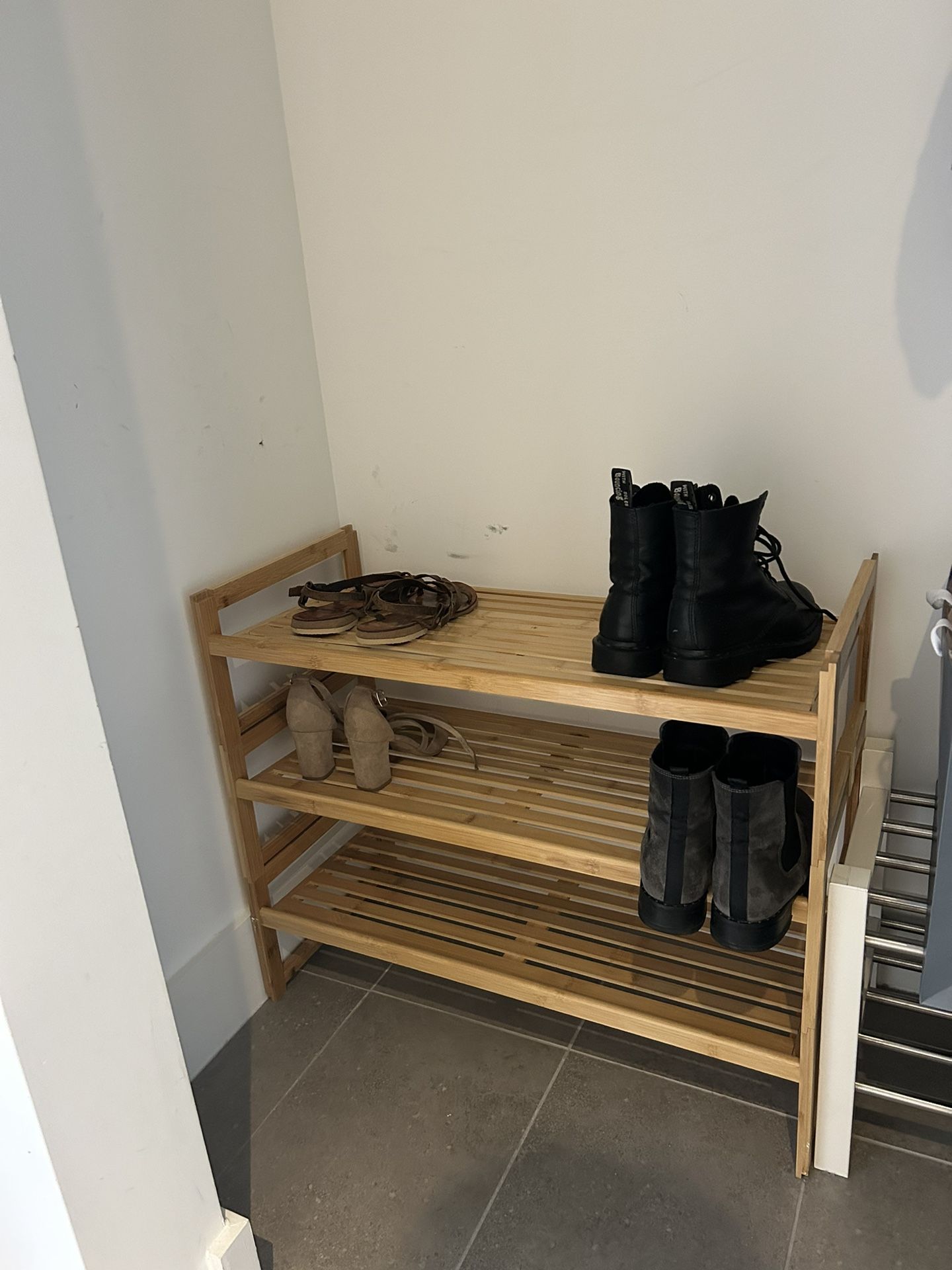 Three Tier Bamboo Shoe Rack Wooden Shelf
