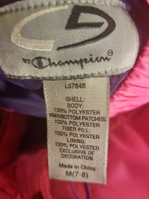 Champion C9 Girls Snazzy Pink Snow Bib Size M 7 8 L57648