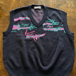 Fila Vintage 90's Fila Sweater Vest - Men | Color: Blue| Size: M