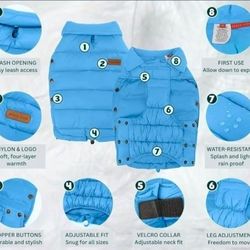 SPACE LION Pet Puffer Jacket, Down Winter Coat, Durable Outdoor Coat for Cold and Windy Conditions, Waterproof, Lightweight Jacket