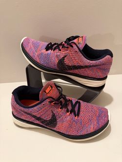 Nike Flyknit Lunar 3 in the vibrant "Pink / Orange / Purple / Multicolor" colorway