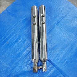 HARLEY DAVIDSON TOURING SCREAMING EAGLE CHROME MUFFLERS 1997-2013 SLASH CUT p/n 64810-99