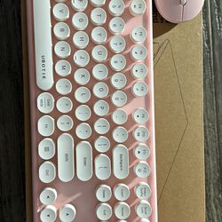 Pink Wireless Keyboard Set Ubotie