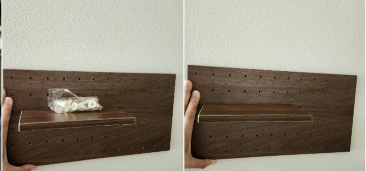 2 Wooden Pegboard with Hooks for Wall, for Organizing, Storage and Decorating, 15" x 7" 2 Pack