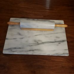 Marble Cutting Board / Rolling Pin With Stand
