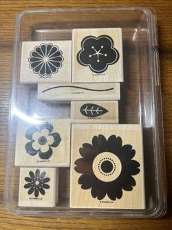 stampin up wooden flower stamp set