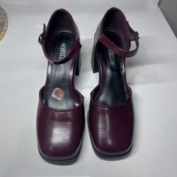 Maroon block Heels