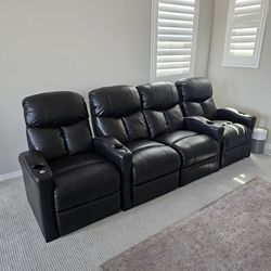 Luxurious Italian Leather Recliners for movie room home theater