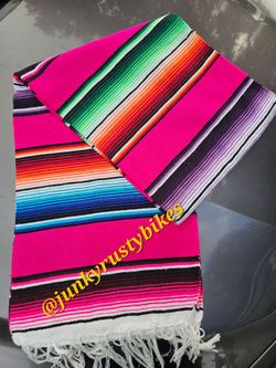 New pink traditional 5x7 Serape sarape zarape Mexican blanket