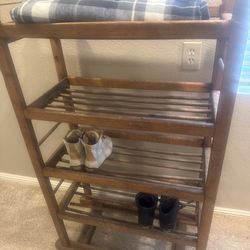 Vintage Rustic Wooden Baker’s Rack / Boot Rack / Plant Stand