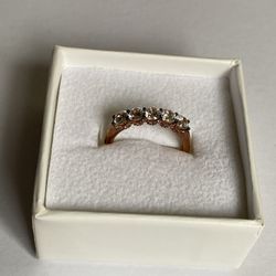 1 1/2 CT. T.W. Cubic Zirconia 18K Rose Gold Over Silver Round Band