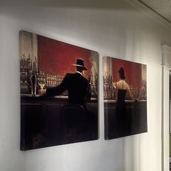 Cigar Bar Canvas Print Wall Art by Brent Lynch