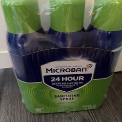3 Pack Microban Sanitizer Spray New In Package 
