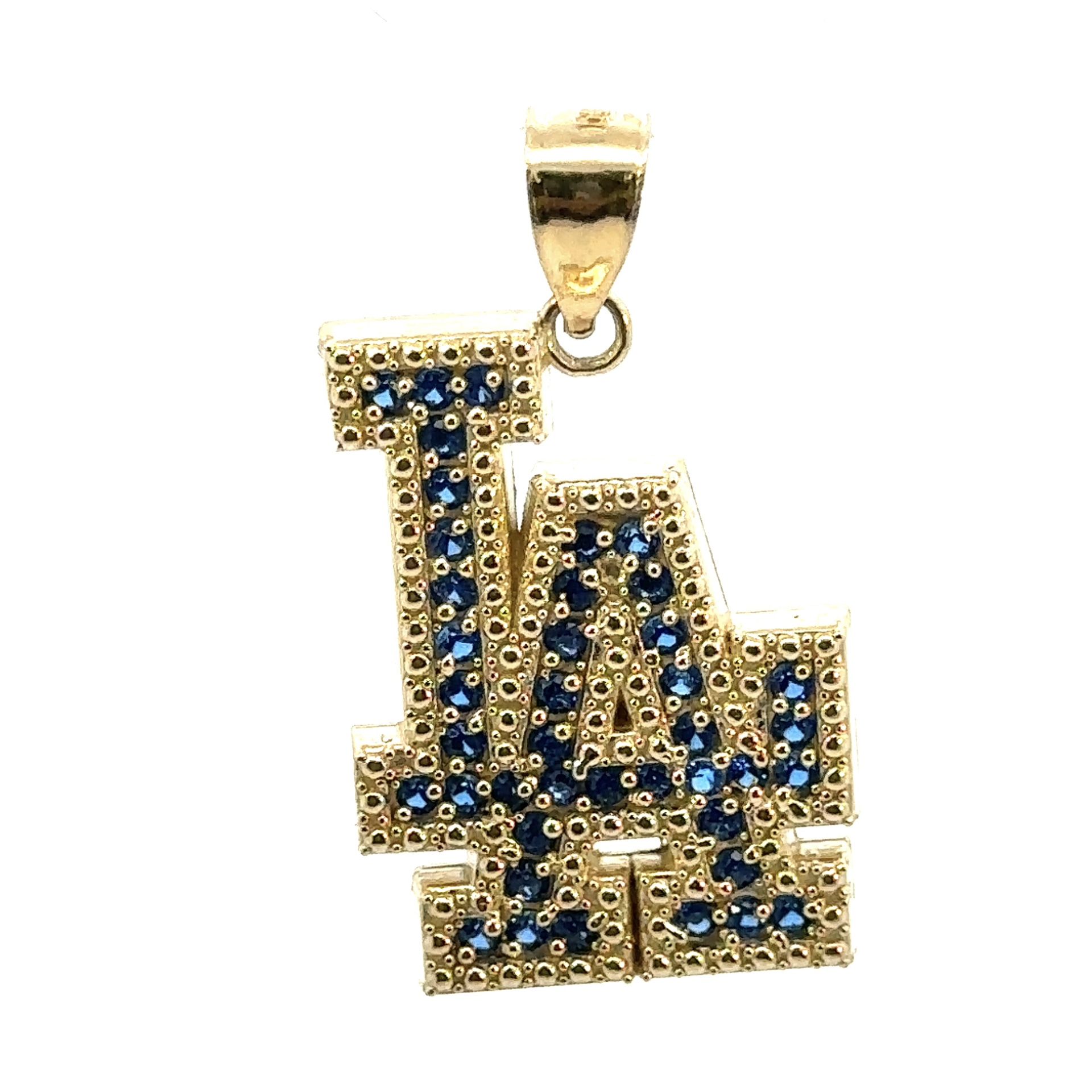 10k Yellow Gold Los Angeles LA Dodgers CZ Pendant Charm For Necklace GP3122677