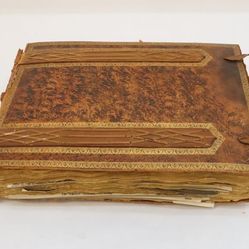 Antique Leather Bound Scrap Book