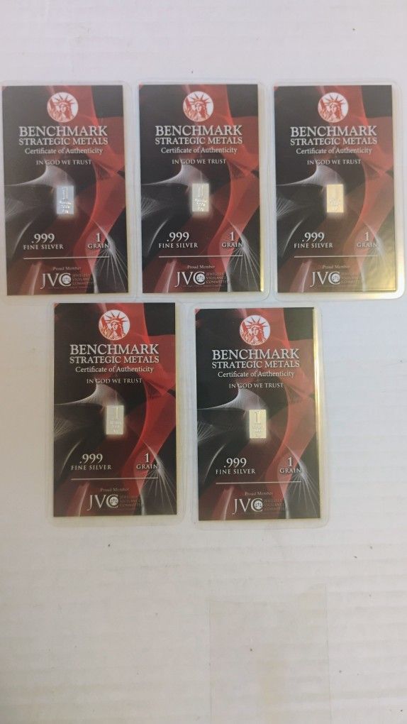 Lot Of 5-1 Grain .999 Sliver Bars