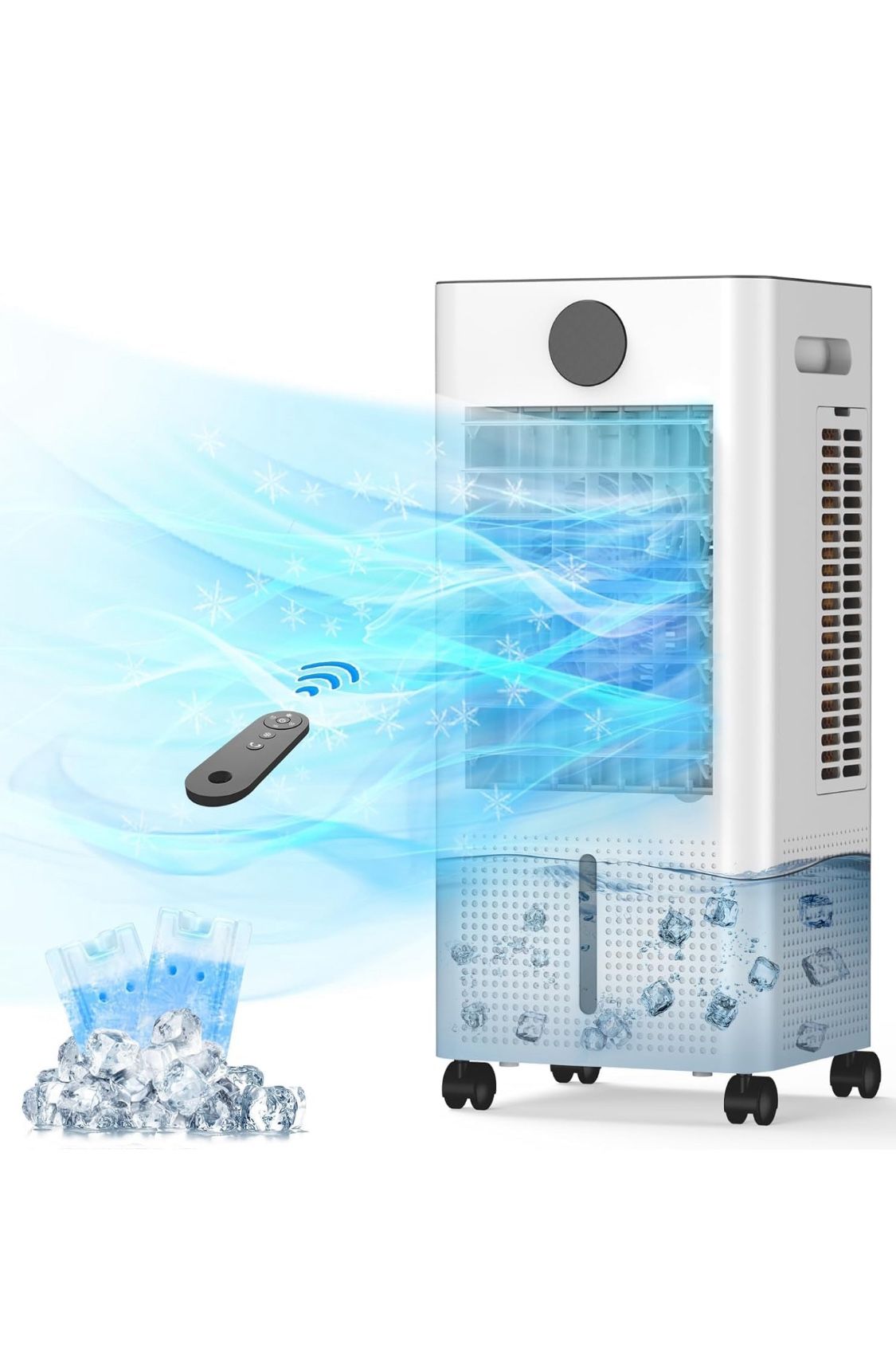 Windowless Portable Air Conditioner, 12H Timer & 2-Gal Tank, 3-IN-1 Portable AC Unit with Remote, 75°Oscillation, 3 Modes & 3 Speeds, Ultra-Quiet 24" 