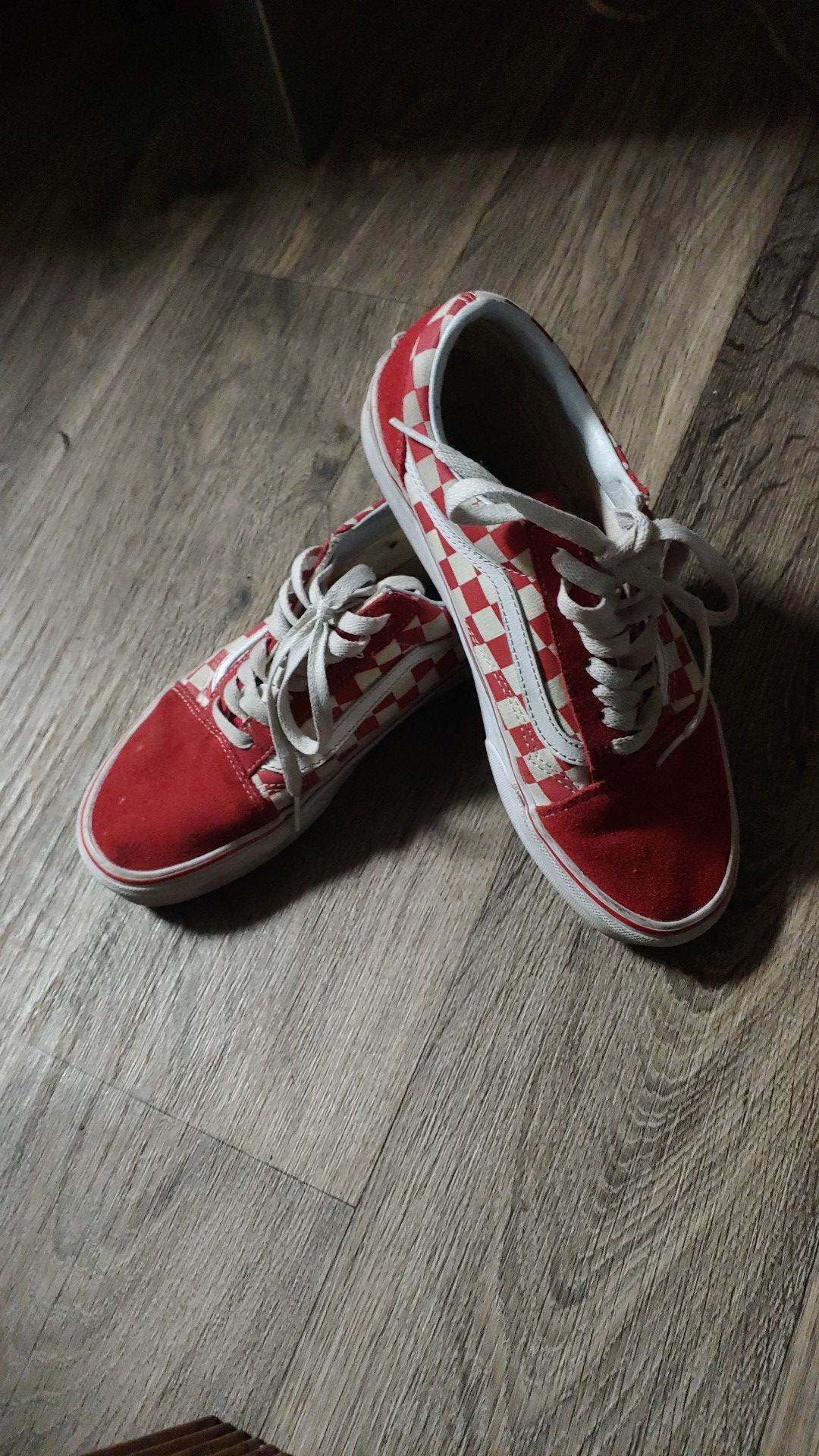 Red vans checkered